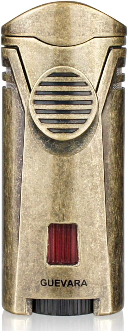 Lighter Torch with Rest Stand, Windproof Single Butane Refillable Scorch Lighters, Gold