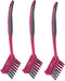 WBM Home Dish Brush, 3 Pack, Soft Long Handle, Durable Nylon Bristles, Pink