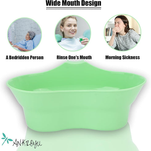 Brush Patient Mouthwash Basin, Emesis Basin for Elderly, Plastic Bed Mouthwash Cup, Dental Emesis Trays for Elderly Bedridden Patients and Teeth Cleaning