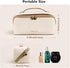 Large Capacity Waterproof PU Leather Cosmetic Bag for Women, Open Flat Makeup Organizer with Clear Divider and Handle
