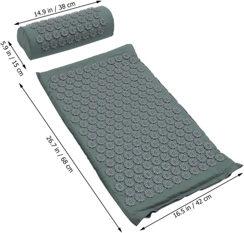 Set Veemoon Shiatsu Acupressure Massage Mat Practical Massage Pillow with Bag for Home Relaxation and Back Therapy