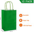 AZOWA Gift Bags Medium Kraft Paper Bags with Handles, 7.5 x 3.9 x 9.8 in, Green, 12 Pcs