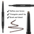 LAVONE Eyebrow Stamp Pencil Kit - Waterproof Brow Stamp Trio with Eyeliner, Pomade & Dual-ended Brush - Black Brown