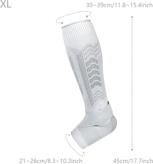 RONGXG Foot Calf Compression Sleeve with Adjustable Strap Leg Brace Compression Support Sleeve for Foot Ankle Swelling