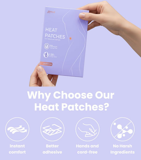 xinjue 10 Portable Menstrual Pain Relief Heat Patch, Adhesive Heat Patches for Period Cramps and Backache Relief