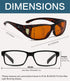 BLUELESS Fitover Glasses for Computer, Blue Blocking with Orange Tinted Sleep Glasses, Tortoise