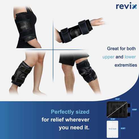 REVIX Ice Wraps for Knee Pain Relief - Reusable Knee Ice Pack with Cold Compress Therapy for Injuries and Swelling