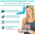 Vive Stackable Pill Organizer Tower with Pill Cutter for Vitamins, 7 Days 4 Times a Day