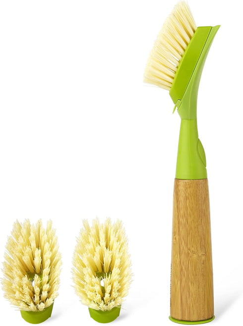 Full Circle Suds Up Soap Dispensing Dish Brush, 2-pack Refill, Green
