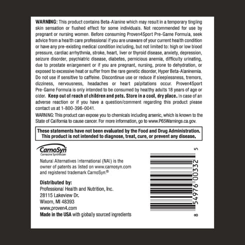 Proven4 Pre Workout Powder for Men and Women with Creatine and Beta Alanine - Watermelon, 30 Servings