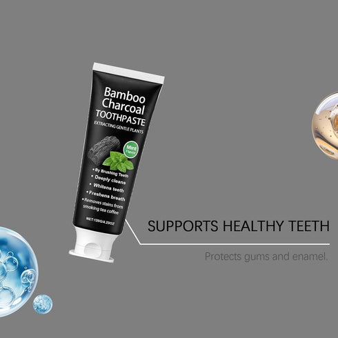 KSVNOTF 120g, Care.(3pcs) Bamboo Charcoal Stain-Removing Toothpaste, Whitens Teeth, Easy to Use, for Daily Oral