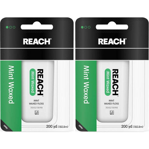 REACH Mint Waxed Floss, 200 Yards, Pack of 2