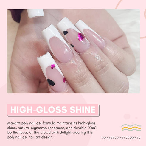 Makartt Poly Nail Gel: Light Pink, 50ML Builder for Extension, Strengthener, Hard Gels for Trendy DIY Manicure