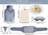 3 in 1 Hot Water Bottle Pouch with Waist Cover, Eye Mask + Funnel for Pain Relief - Warm Water Bag