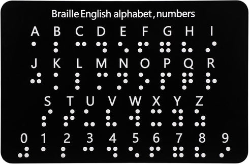 Penitue Braille Alphabet Board with Raised Dots, 19x12cm/7.5x5in Braille Alphabet and Number Board