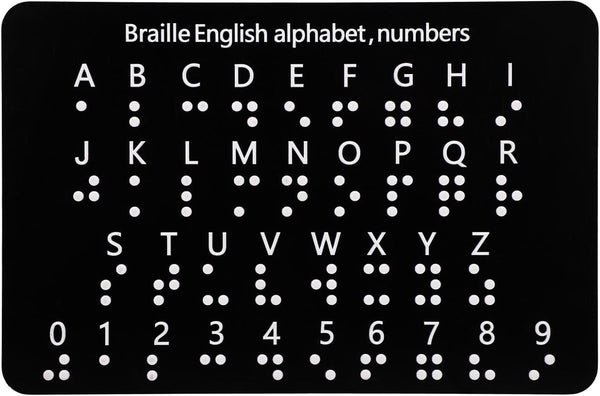 Penitue Braille Alphabet Board with Raised Dots, 19x12cm/7.5x5in Braille Alphabet and Number Board