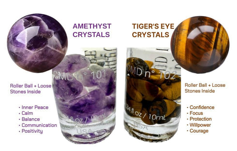 Luxury Fragrance Oil Infused with Pheromones - Roll On / Pure Poison Inspired / Natural Amethyst Crystal Rollerball / EDP Perfume Oil / Body Oil Roller / Gift for Women