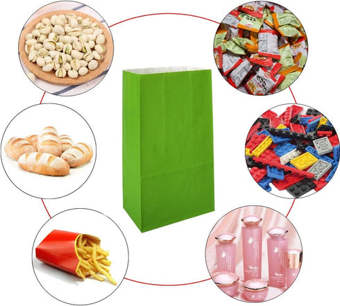 KEYYOOMY Mini Green Paper Bags, Green Party Favor Bags, Small Party Goodie Bag, 24 CT, 3.5 X 2.4 X 7.1 In