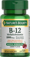 Nature's Bounty Vitamin B-12 Quick Dissolve Tablets, 1000mcg, Cherry Flavor, Aids in Food Conversion, 60ct