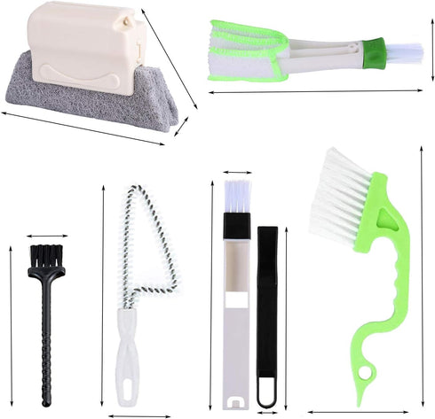 8 Pcs Hand-held Groove Gap Cleaning Tools, Crevice Cleaning Brushes for Door Window Tracks, Sliding Doors, and Air