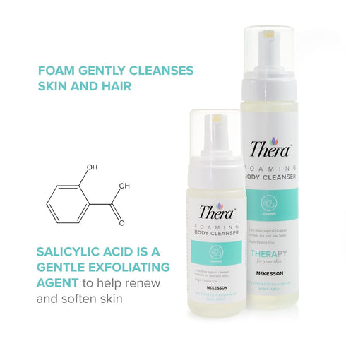 Thera Foaming Body and Hair Cleanser - Rinse-Free Exfoliating Foam, 5 oz, 1 Count