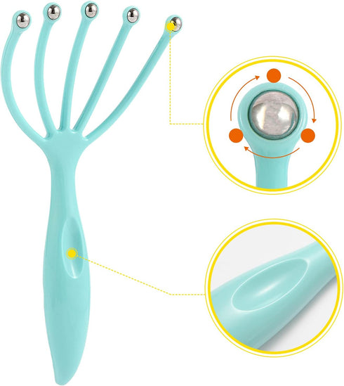 Scalp Massager, Handheld Claw Head Massager for Deep Relaxation & Stress Reduction in Office Home SPA (Blue and Green)