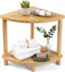 LZDGCC 2-Tier Bamboo Corner Shower Stool, Non-Slip Adjustable Shower Feet Stool for Shaving