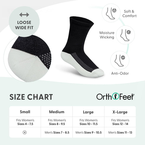 OrthoFeet Padded Sole Socks for Diabetics