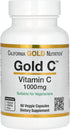 California Gold Nutrition Gold C, USP Grade Vitamin C - 1,000 mg - 60 Veggie Capsules
