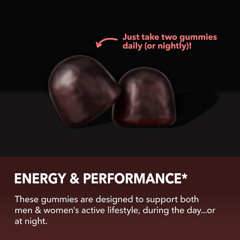 Horny Goat Weed Gummies with Vitamin B12, 60 Raspberry Vegan Gummies, Energy, Endurance & Performance Support