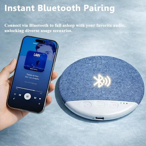 Under Pillow Speaker for Sleeping, Mini Bone Conduction Bluetooth Sleep Aid, Stereo Bass, Volume Control, TF Card