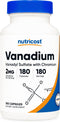 Nutricost Vanadium + Chromium 2mg, 180 Vegetarian Capsules, Gluten Free, Non-GMO Supplement