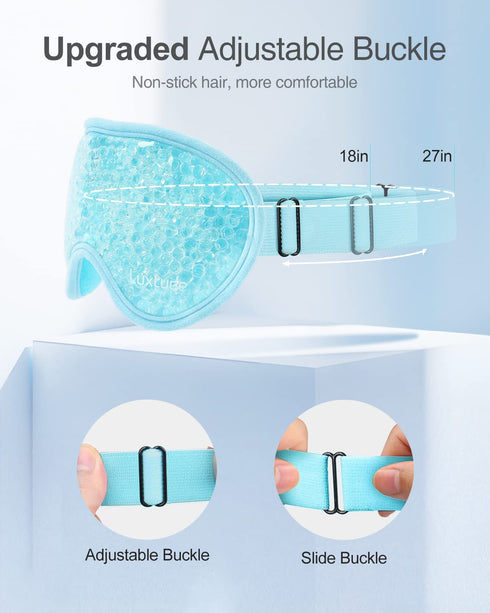 Luxtude Gel Eye Mask, Cooling Eye Mask for Dry Eyes 2PCS, Reusable Gel Sleep Mask for Puffiness/Dark Circles