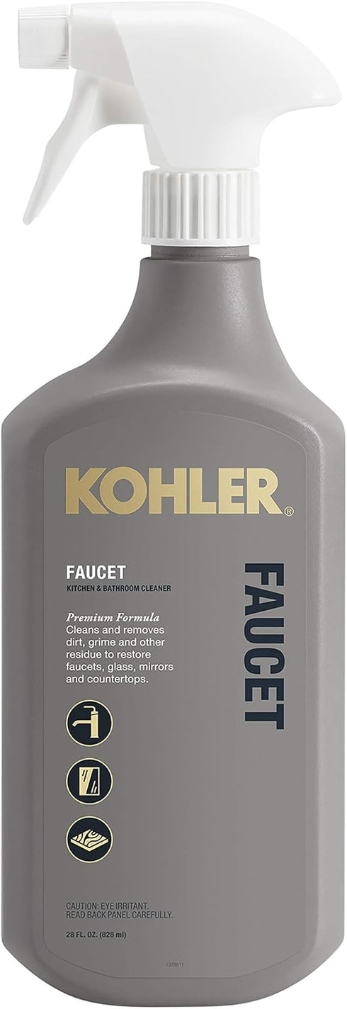 KOHLER K-EC23723-NA Faucet Cleaner, Kitchen and Bathroom Cleaner, Streak Free Shine, Ammonia