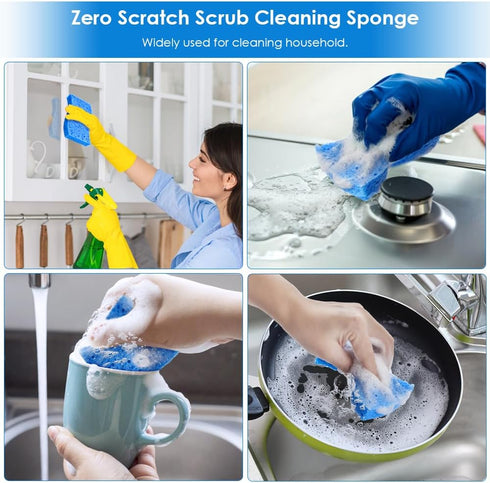 Wsivoiv 8PCS Dish Sponges Kitchen, Premium Blue Dish Washing Kitchen Sponge, Compressed Cleaning Sponges for Cleaning