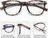EYECEDAR 4-Pack Reading Glasses - Square Style Blue Light Readers for Women, Metal Spring Hinges, 2.00