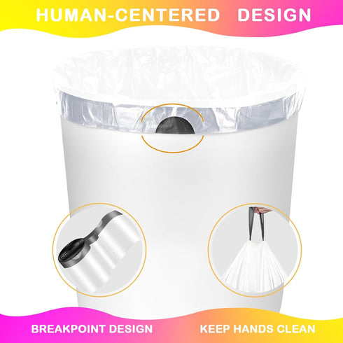 Homifest 1.2 60 Count Gallon Drawstring Trash Bags, White