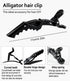 AKOAK 6 PCS Professional Anti slip Crocodile Clip - Large Styling Hair Clip for Women's Thick Hair, Dyeing or Hair Care Partition Positioning Clip, Salon DIY Accessories (Black)