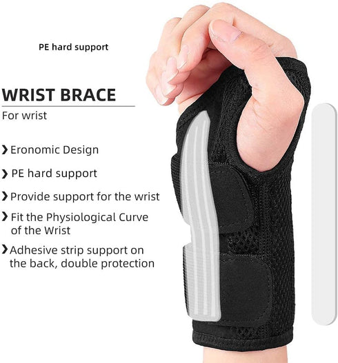 Wrist Brace, Carpal Tunnel Splint Compression Support, Fixator for Arthritis, Wrist Pain, Sport Sprain (S, single left)