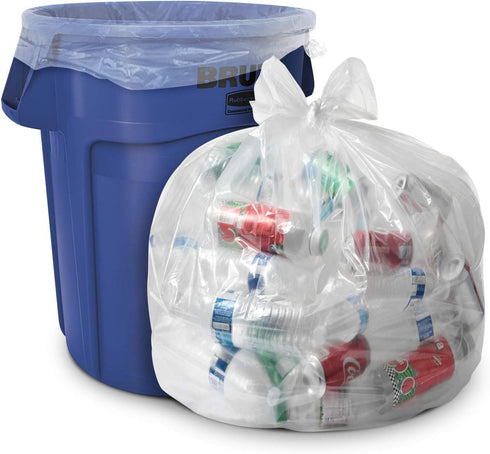 Aluf Plastics 45 Gallon 0.9 MIL Clear Garbage Bags - 36" x 47" - Pack of 100 - For Industrial, Healthcare, & Municipal