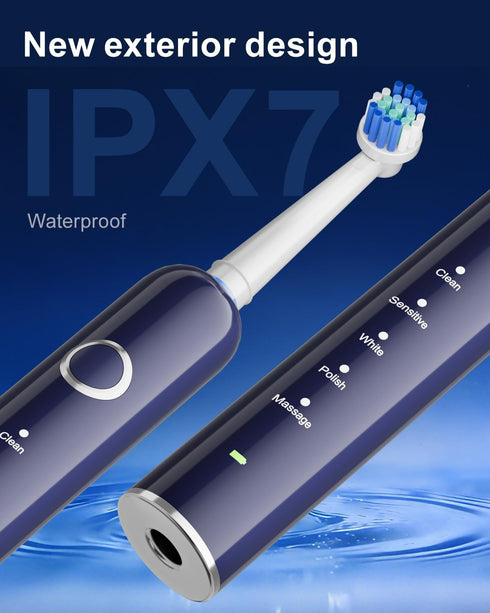 MCUDKIK 5 2-Minute 8 (2 Rotating Electric Toothbrush for Adults, Rechargeable Power Toothbrush with Cleaning Modes