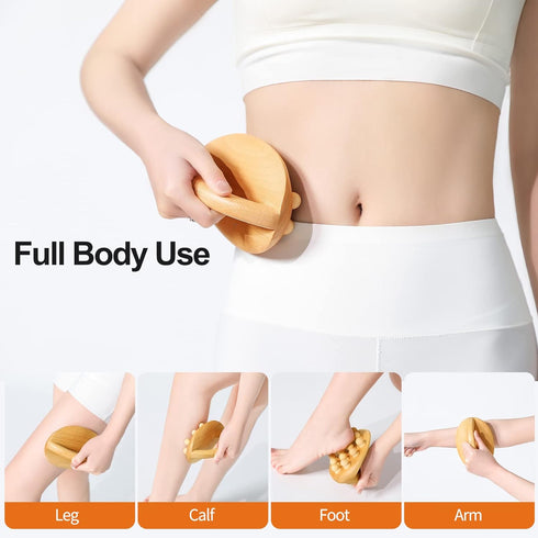 Wood Therapy Massage Tools, Cellulite Massage Tool Wooden Massage Body Brush, Itchy Skin Relief, Body