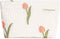 Large Aesthetic Makeup Bag - Floral Mid-day Clutch, Period Kit, Hygiene, and Skincare Bag (Tulip)