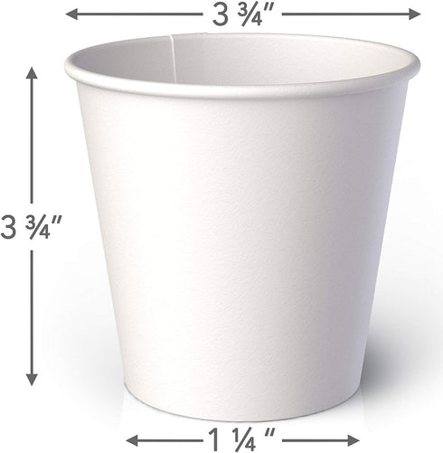 Lakesstory 4 oz White Paper Cups, 50 ct Hot Beverage Cup for Coffee, Tea, Water