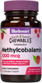 Bluebonnet EarthSweet Methylcobalamin 1,000 mcg Vitamin B12, Vegan, Raspberry Flavor, 60 Chewable Tablets