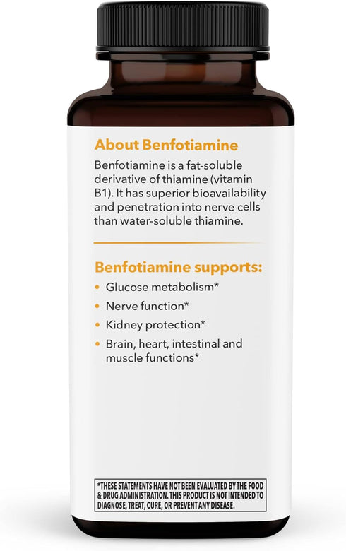 Life Seasons Benfotiamine, Fat Soluble Vitamin B1 Supplement for Memory, Cognitive Performance, 60 Capsules