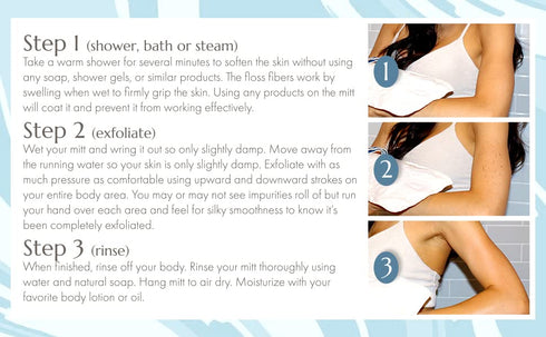 MicrodermaMitt Deep Exfoliating Mitt for Shower, Premium Dead Skin Remover & Exfoliator Body Scrubber, Turkish Kese