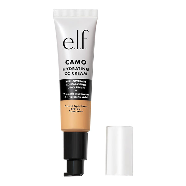 e.l.f. Hydrating Camo CC Cream, SPF 30, Color Correcting Full Coverage Foundation for a Dewy Finish, Light 280 N