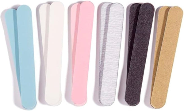 Professional Colorful Mini Finger Nail Files - Washable Emery Boards, 3-1/2 Inches Long, 12 Files Per Pack