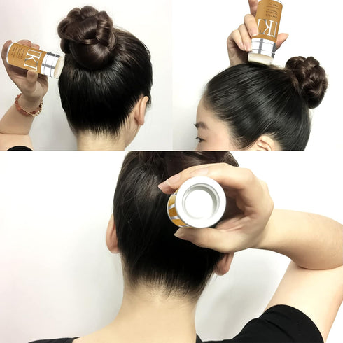 VOLLUCK Hair Wax Stick for Wigs, 2.7Oz Edge Control Slick Stick with 4 PCS Edge Brushes Hair Styling Comb Set